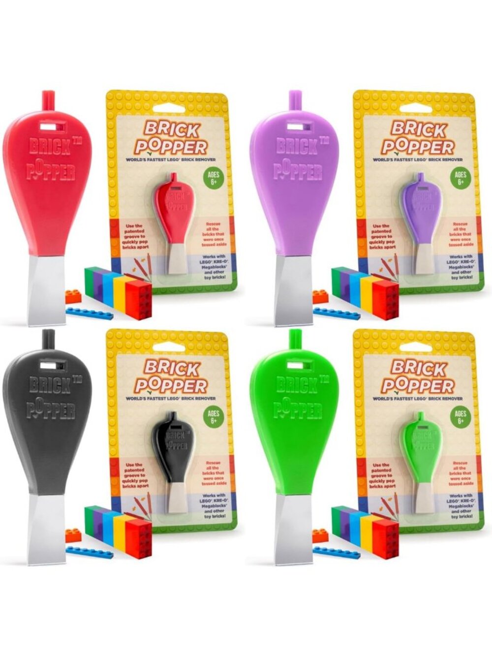 Set of 4 Colorful Brick Separator Tools | Essential Brick Remover for All Ages
